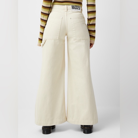 New Neutral Extra Wide Legged Jeans by The Ragged Preist Size 30 - Picture 4 of 6